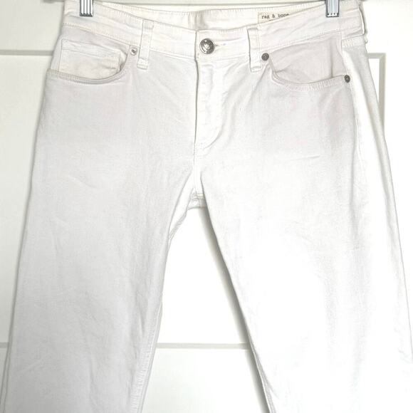 Rag & Bone Dre Low Rise Slim Boyfriend Jean Size 26 White Denim - Picture 7 of 12